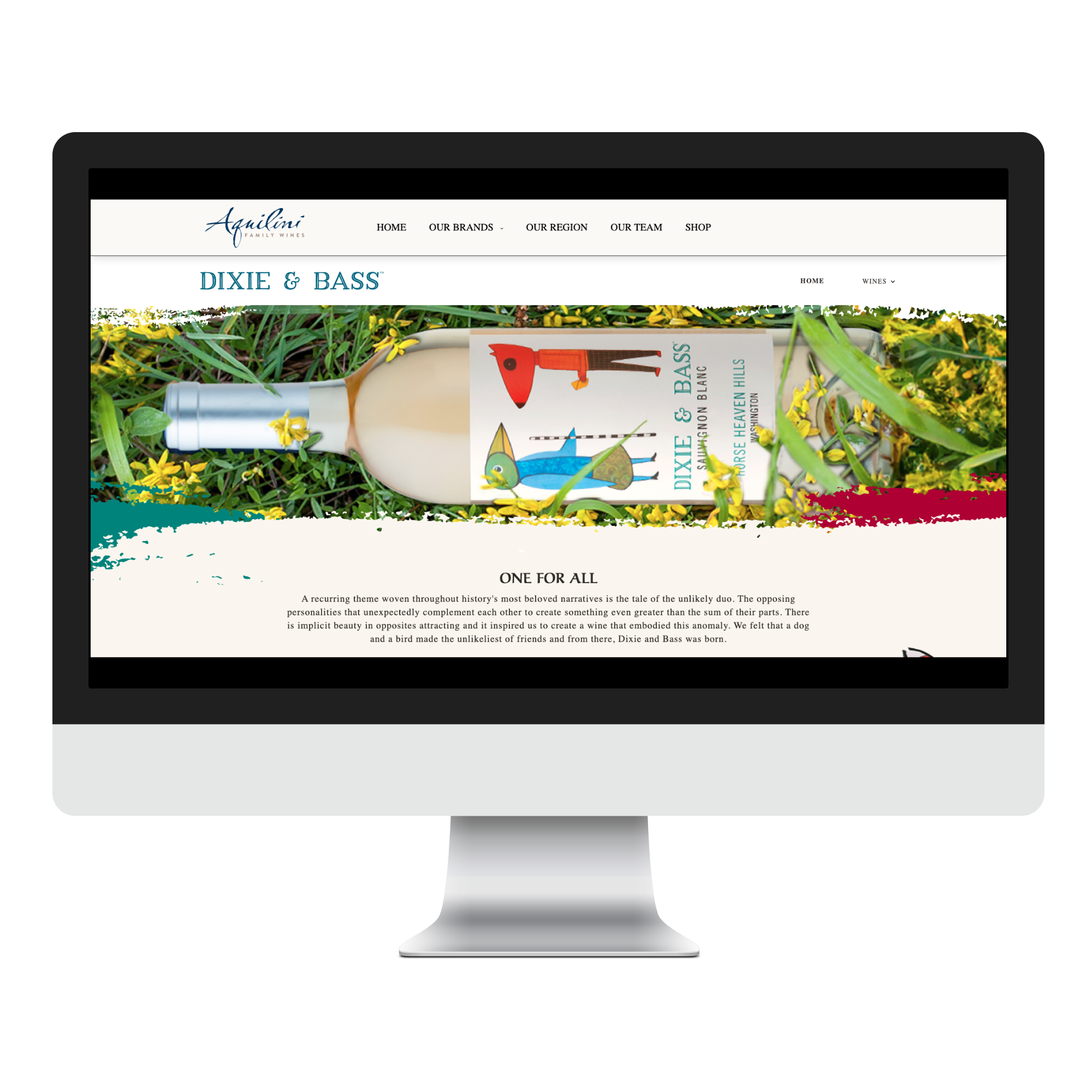 Aquilini Wines desktop view