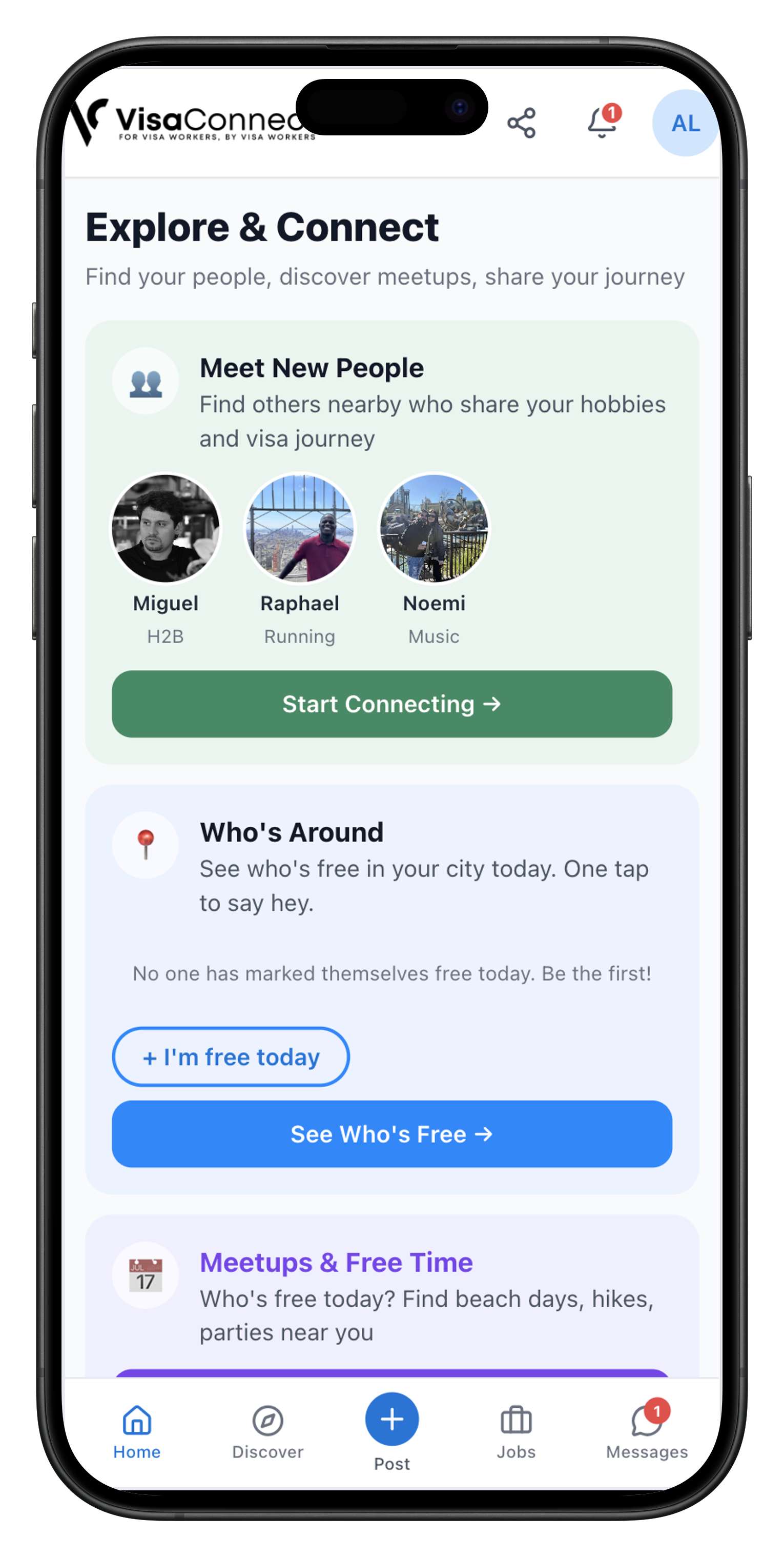 Visa Connect mobile view
